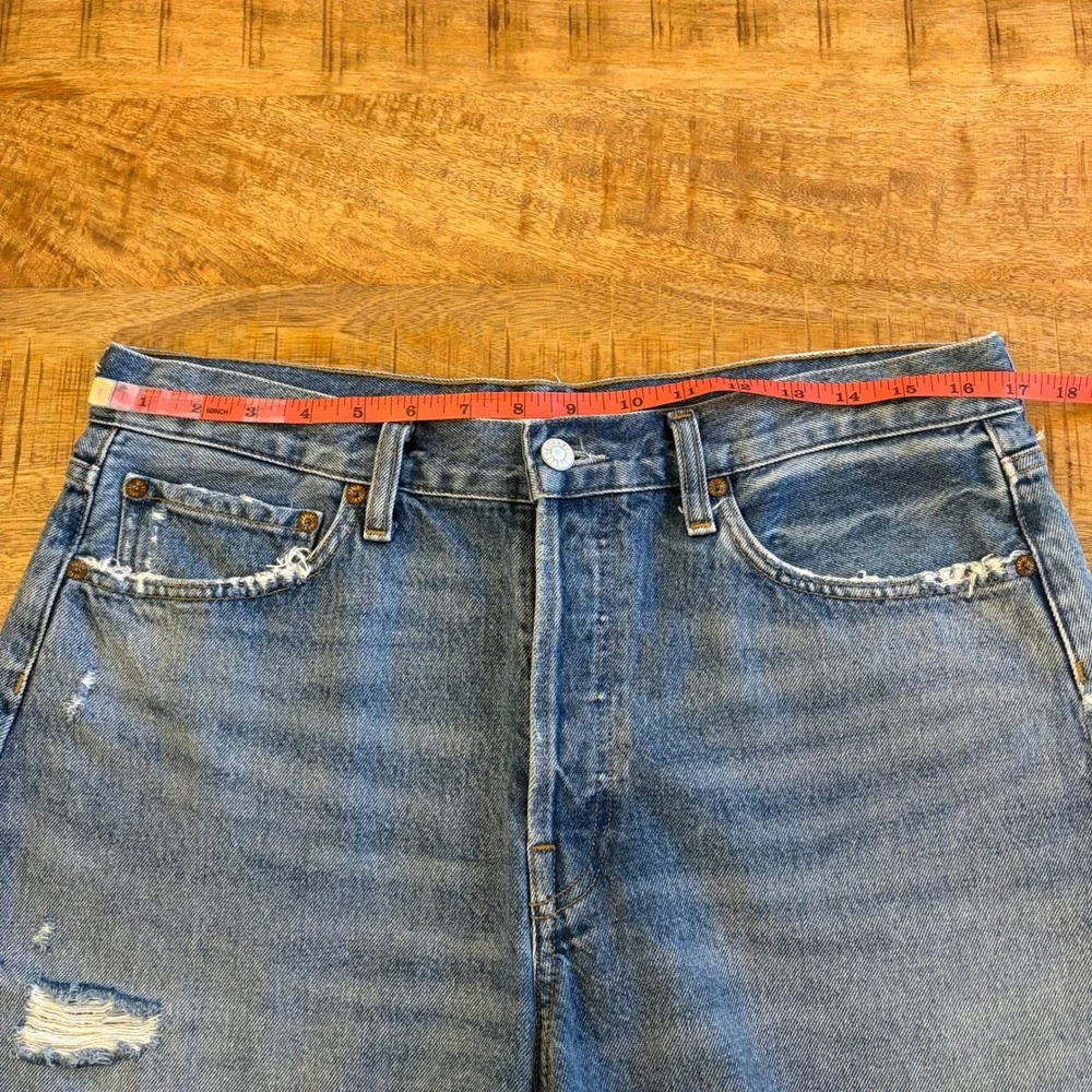 AGOLDE Parker Long Short 30 Heat Wave Cuffed Medium Wash Denim Summer Festival